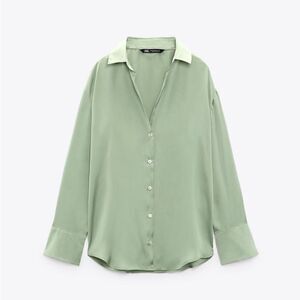 Zara Sage Green Blouse
